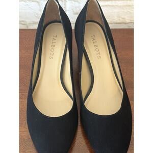Talbots Isa Black Suede Block Tortoise Shell Heel Size 8.5